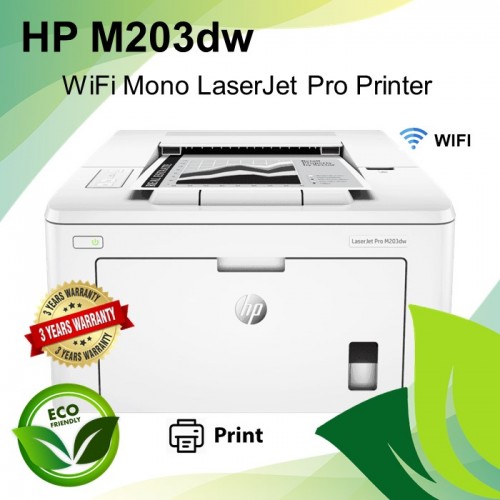 Hp Laserjet Pro M203dw Single Function Print Wireless Mono Laser Printer 8989